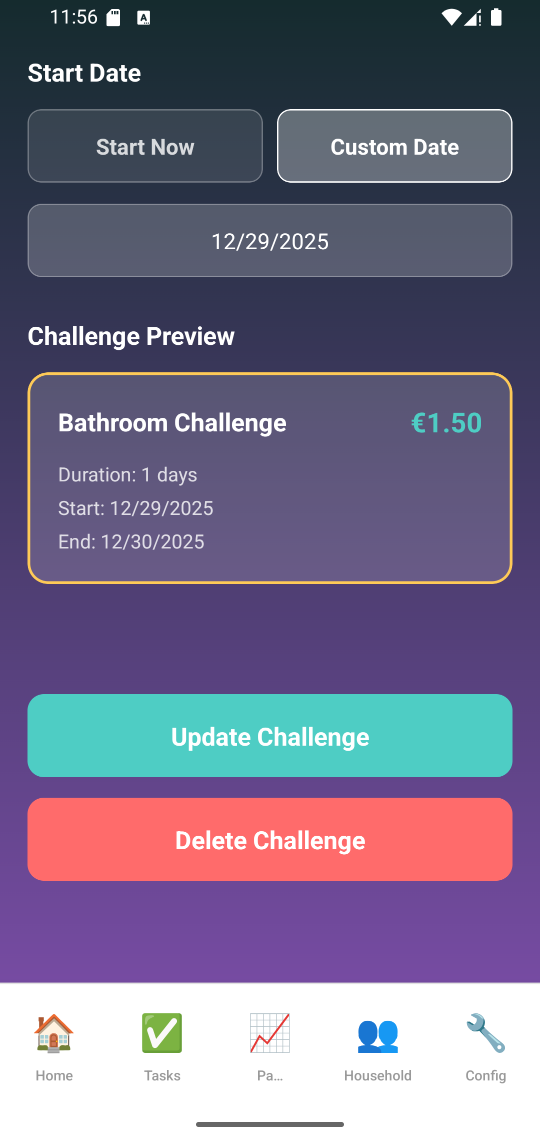 Create Challenge Screen